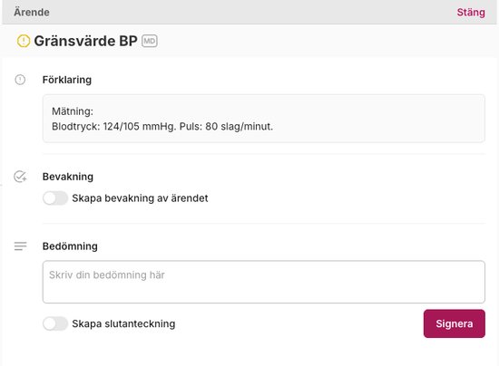 Ärende – Gränsvärde BP