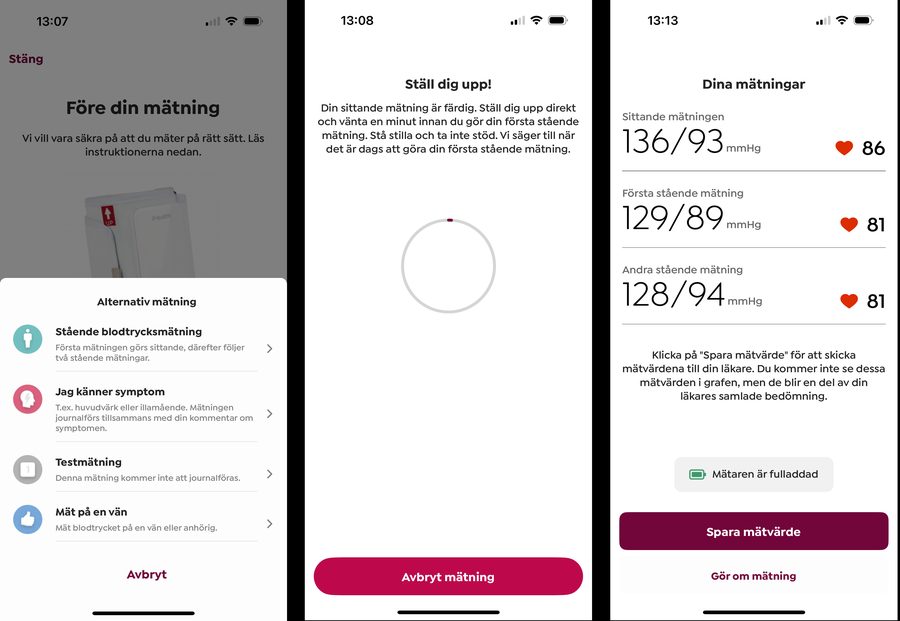 Delar av steg-för-steg-guide för ortostatisk mätning